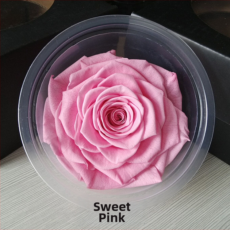 Trandafir din flori veșnice – Li Jin Yongsheng Flower, 1 floare în cutie, Material: flori veșnice; Varietate: Trandafir; Clasă: B