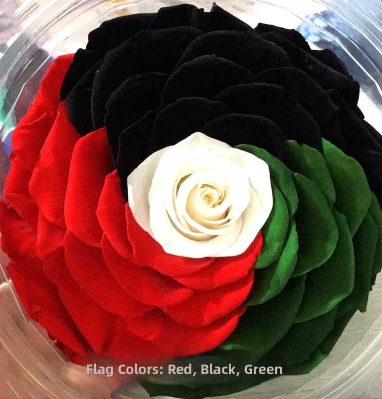 Trandafir din flori veșnice – Li Jin Yongsheng Flower, 1 floare în cutie, Material: flori veșnice; Varietate: Trandafir; Clasă: B