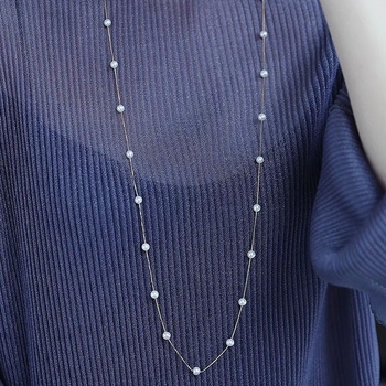 Κολιέ με μαργαριτάρια γλυκού νερού 4–5 mm, επίχρυσο 14K, σχέδιο Αστροφεγγιά, κατάλληλο για layering