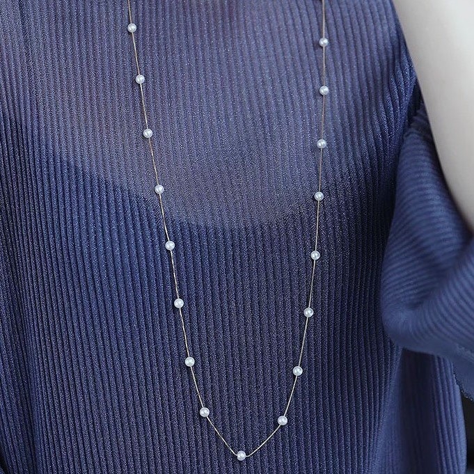 Κολιέ με μαργαριτάρια γλυκού νερού 4–5 mm, επίχρυσο 14K, σχέδιο Αστροφεγγιά, κατάλληλο για layering