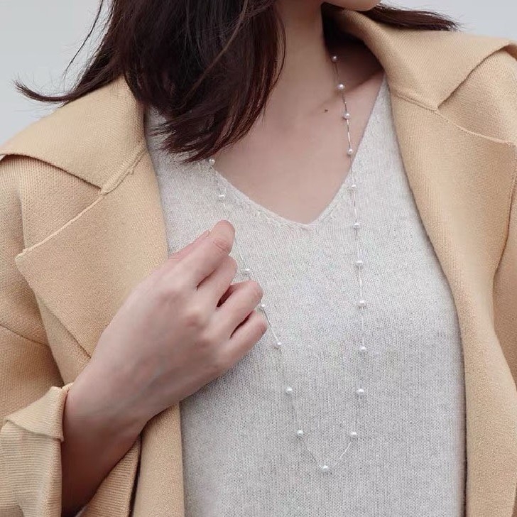 Κολιέ με μαργαριτάρια γλυκού νερού 4–5 mm, επίχρυσο 14K, σχέδιο Αστροφεγγιά, κατάλληλο για layering