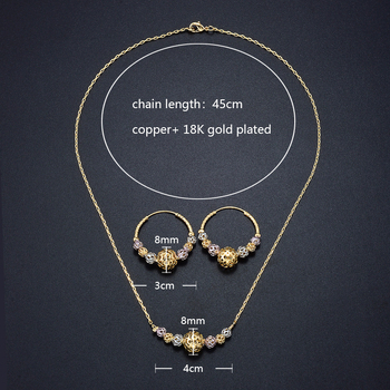 Set de bijuterii pentru femei: colier și cercei din cupru, placare electro, lanț obișnuit, stil simplu