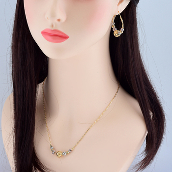 Set de bijuterii pentru femei: colier și cercei din cupru, placare electro, lanț obișnuit, stil simplu