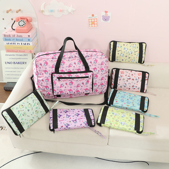 Sklopiva putna torba za odjeću, 36–55 L, Oxford tkanina, vodootporna, organizator odjeće, uzorak anime