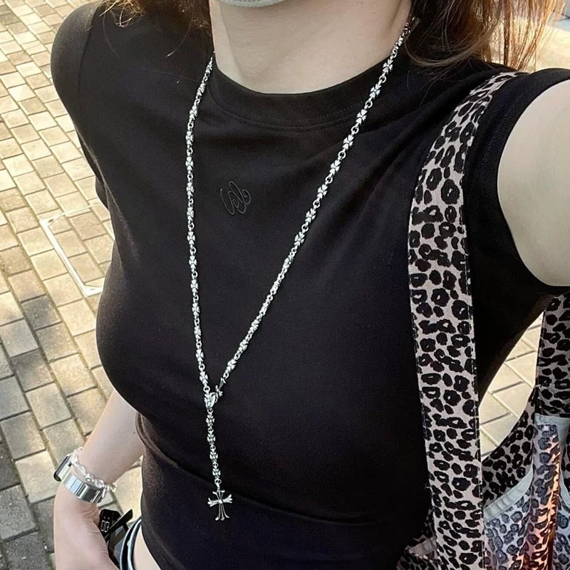 Colier geometric din aliaj, lanț încrucișat, placare electrolitică, pandantiv din aliaj