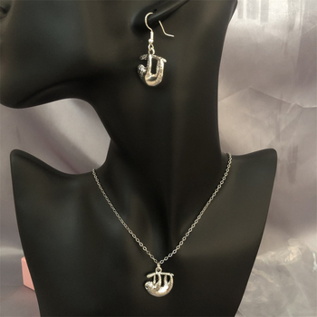 Set cercei și colier din oțel titan, lanț Cuban, stil geometric, design cu un singur strat