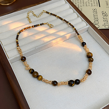 Colier din aliaj, manufactură manuală, design geometric, lanț clavicular, stil Maillard