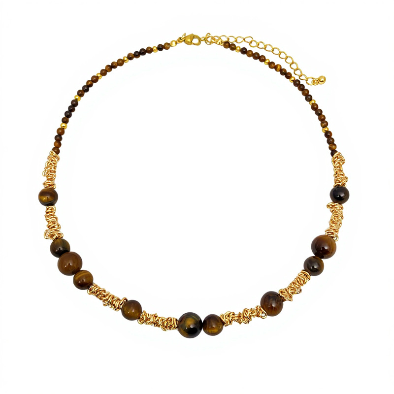 Colier din aliaj, manufactură manuală, design geometric, lanț clavicular, stil Maillard