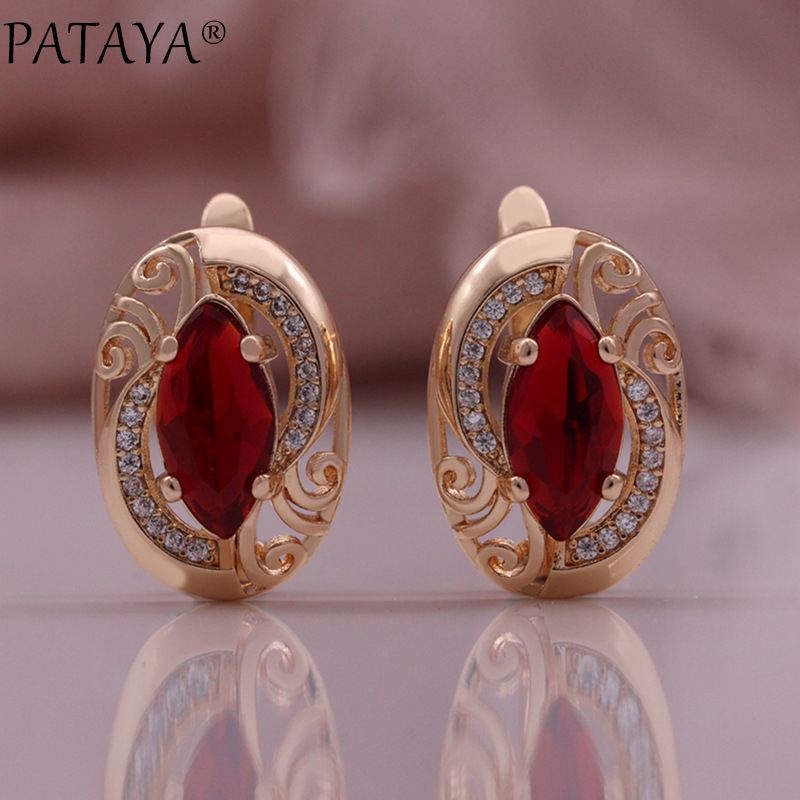 Set prstena i naušnica od bakra, s dijamantnim ugradnjama, ovalni dizajn, ženski stil