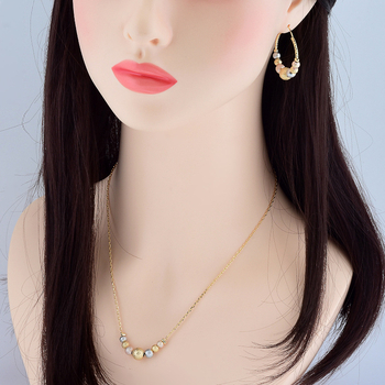 Set nakita: naušnice i ogrlica, bakreni materijal, elektroplatiranje, klasičan lanac, za žene