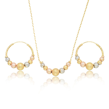 Set nakita: naušnice i ogrlica, bakreni materijal, elektroplatiranje, klasičan lanac, za žene