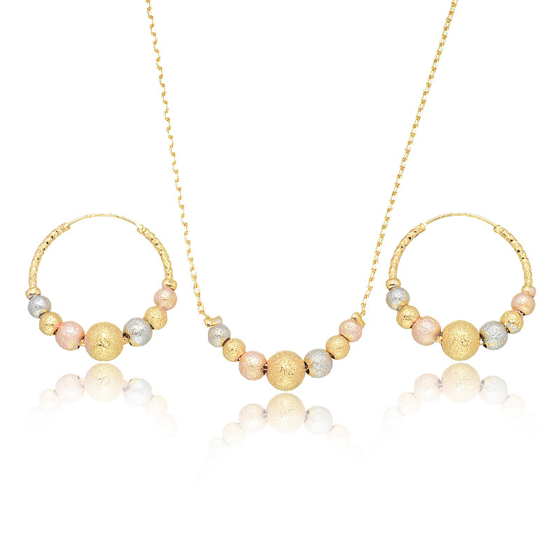 Set nakita: naušnice i ogrlica, bakreni materijal, elektroplatiranje, klasičan lanac, za žene