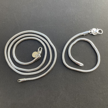 Set ogrlice i narukvice s lancem od hadje kosti, širina 3 mm, motivi insekata, elektroplatirano završno