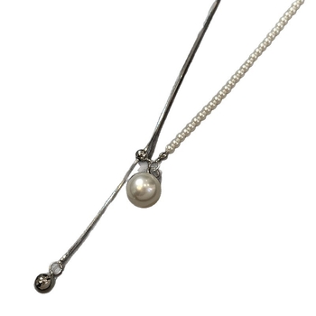 Feather Amber colier din oțel titan, lanț multistrat și pandantiv din titan, design geometric