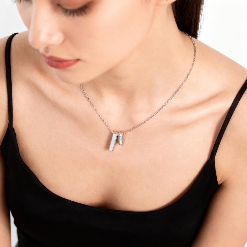 Colier din oțel de titan, formă U geometrică, lanț regulat, pandant din oțel inoxidabil, stil simplu