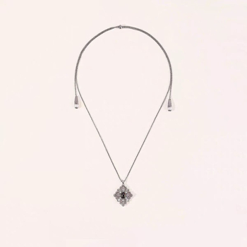 Colier metalic cu design geometric gol, lanț pentru pulover, unisex, prelucrare de precizie, colecție toamnă 2025, stil antic, retro literar