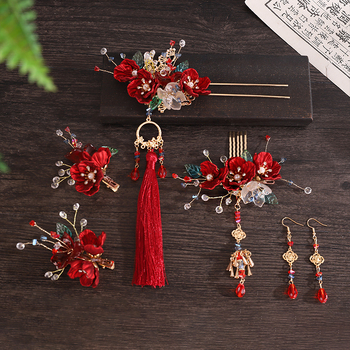 Set dodataka za kosu za vjenčanje – spona za kosu od legure s cvjetnim gravom, oblik tiare, uključuje naušnice