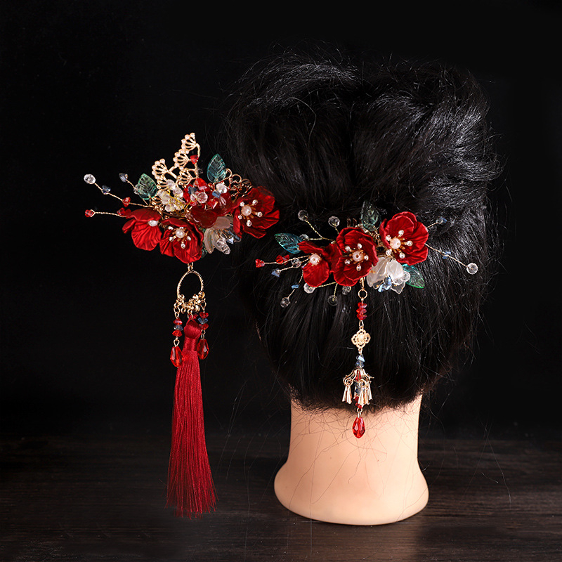 Set dodataka za kosu za vjenčanje – spona za kosu od legure s cvjetnim gravom, oblik tiare, uključuje naušnice