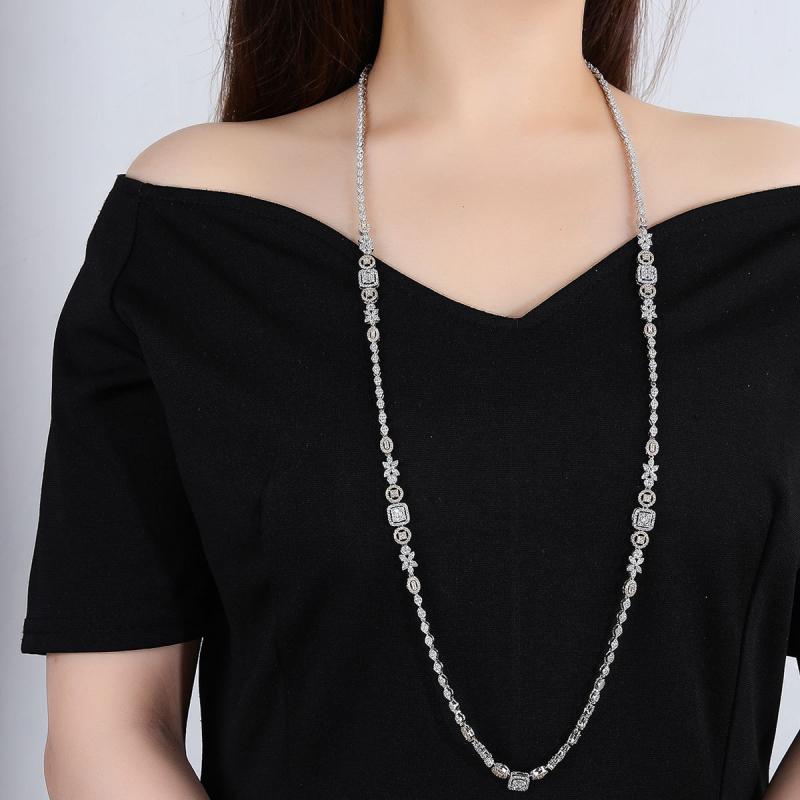 Set cercei și colier, design original — zircon, placare electrolitică, brand Bride talk