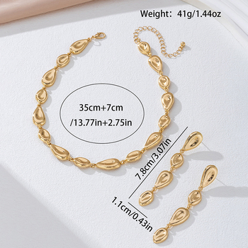 Комплект женски бижута: многослойна висулка от метална сплав с мида; дизайни: сърце, капка и камбанка; стил литературно ретро.