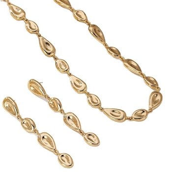 Комплект женски бижута: многослойна висулка от метална сплав с мида; дизайни: сърце, капка и камбанка; стил литературно ретро.