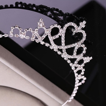 Accesorii pentru păr – Clip de păr în formă de coroană, Water Diamond, Versiune coreeană, Design de coroană, Diamant încrustat, Cristal