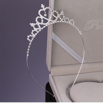 Accesorii pentru păr – Clip de păr în formă de coroană, Water Diamond, Versiune coreeană, Design de coroană, Diamant încrustat, Cristal