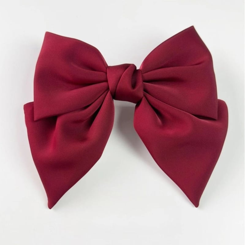 Kézzel készített szatén masnis hajcsat gyerekeknek duckbill klip