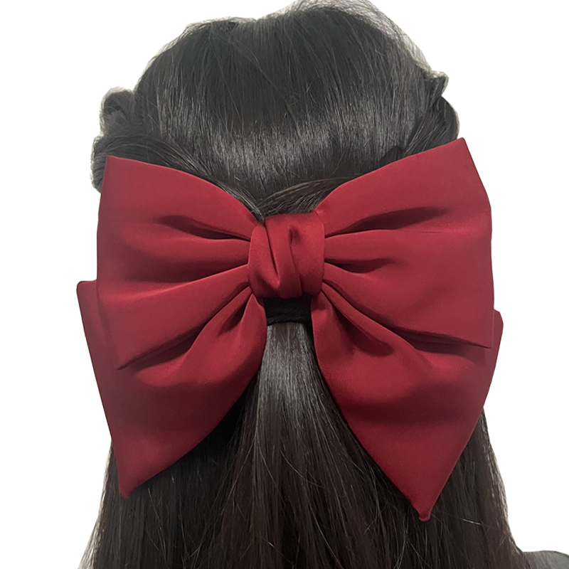 Kézzel készített szatén masnis hajcsat gyerekeknek duckbill klip