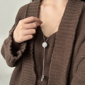 Κολιέ-αλυσίδα για πουλόβερ με κρεμαστό σε σχήμα λουλουδιού, καρό σχέδιο, κράμα, αλυσίδα φιδιού, γυναικείο κορεατικό στυλ