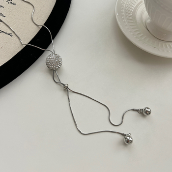 Κολιέ-αλυσίδα για πουλόβερ με κρεμαστό σε σχήμα λουλουδιού, καρό σχέδιο, κράμα, αλυσίδα φιδιού, γυναικείο κορεατικό στυλ