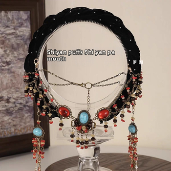 Plaukų juosta | Etninis stilius, egzotiškas retro aksesuaras | Medžiaga: perlai; Apdorojimo technologija: audimas; Tinka: vaikams; Kategorija: plaukų aksesuarai