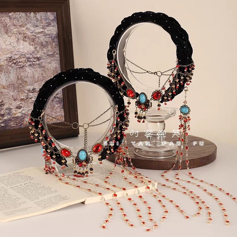 Hajpánt | Etnikus stílus, egzotikus retro hajkiegészítő | Anyag: Gyöngy; Feldolgozási technika: Szövés; Alkalmas: Gyermekeknek; Kategória: hajkiegészítők