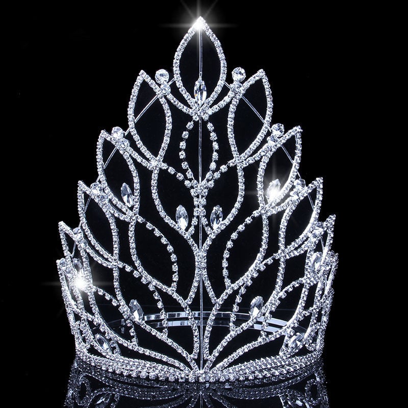 Diadem za kosu GLAMing – kristali, ženski stil, motiv lišća, elektroplating