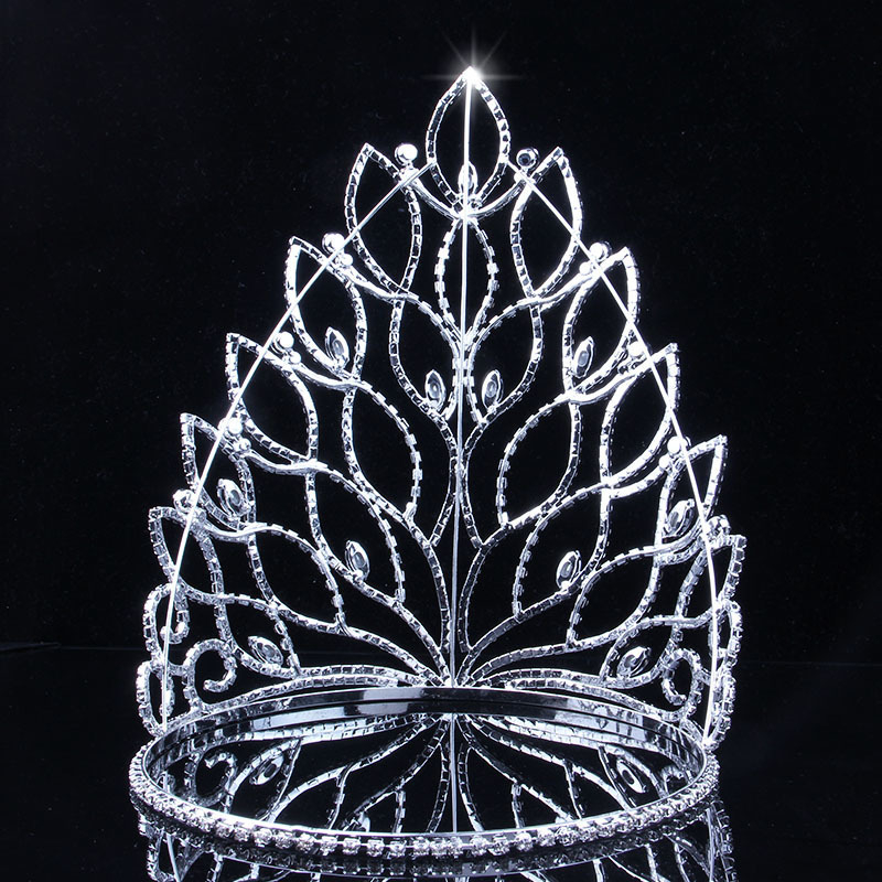Diadem za kosu GLAMing – kristali, ženski stil, motiv lišća, elektroplating