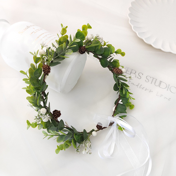 Mori stílusú leveles fejdísz, kézzel készített esküvői hajdísz