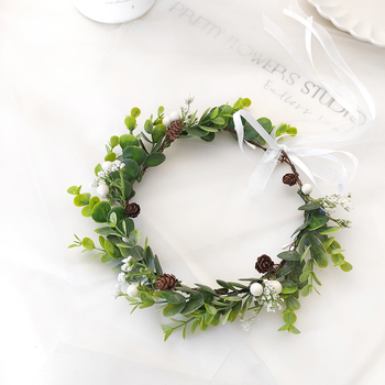 Mori stílusú leveles fejdísz, kézzel készített esküvői hajdísz