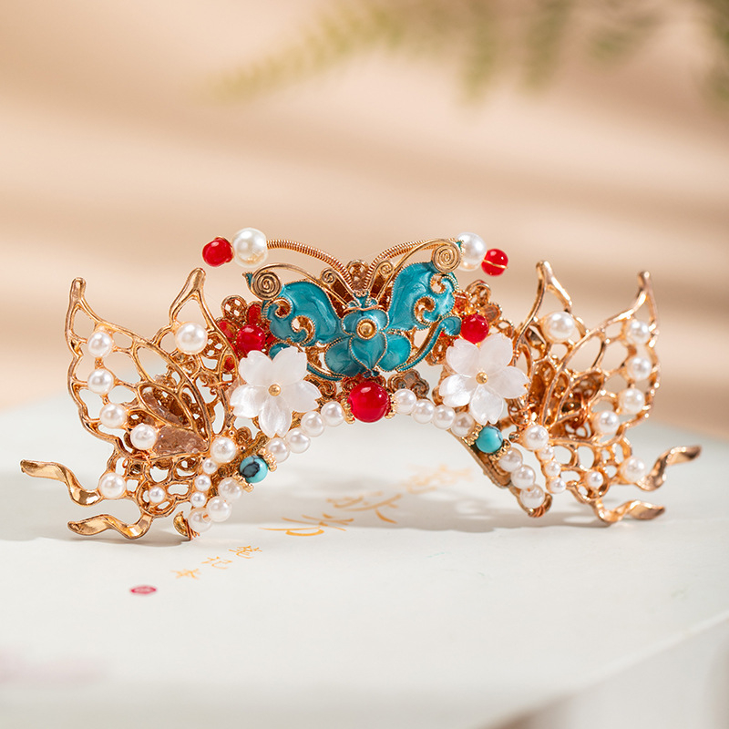 Ötvözetből készült vintage női hajtű, állat/állatöv motívummal, kézzel készített hajékszer, 2024 ősz