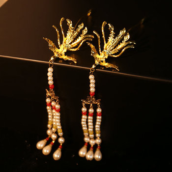 Fém fejfedő etnikus stílusban virág alakú, elektroplatinált – esküvői hajdísz