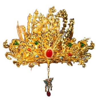 Fém fejfedő etnikus stílusban virág alakú, elektroplatinált – esküvői hajdísz