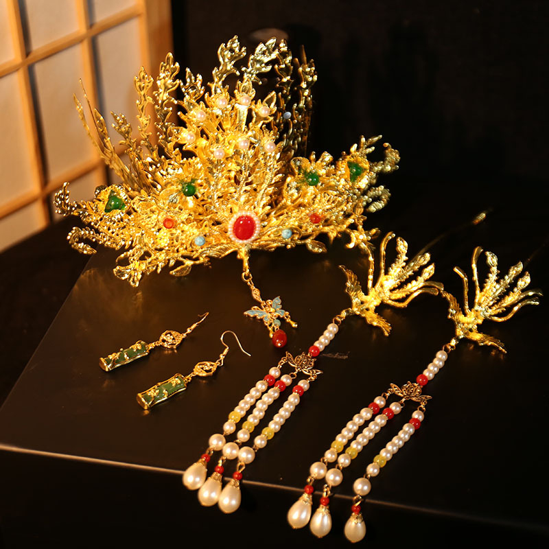 Fém fejfedő etnikus stílusban virág alakú, elektroplatinált – esküvői hajdísz