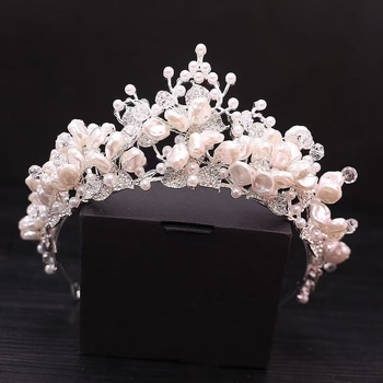 Coroană pentru cap din aliaj cu mărgele de cristal, stil franțuzesc, design feminin, placare electroplată