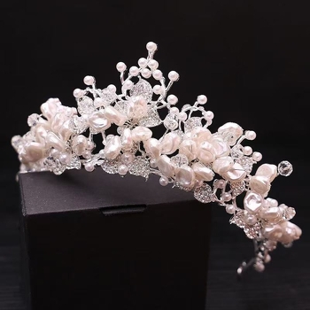 Coroană pentru cap din aliaj cu mărgele de cristal, stil franțuzesc, design feminin, placare electroplată