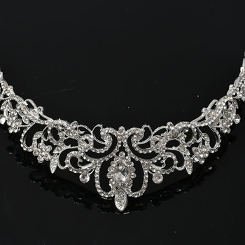 Coronă pentru păr din aliaj de zinc, cu cristale, electroplacată, accesoriu de nuntă pentru femei