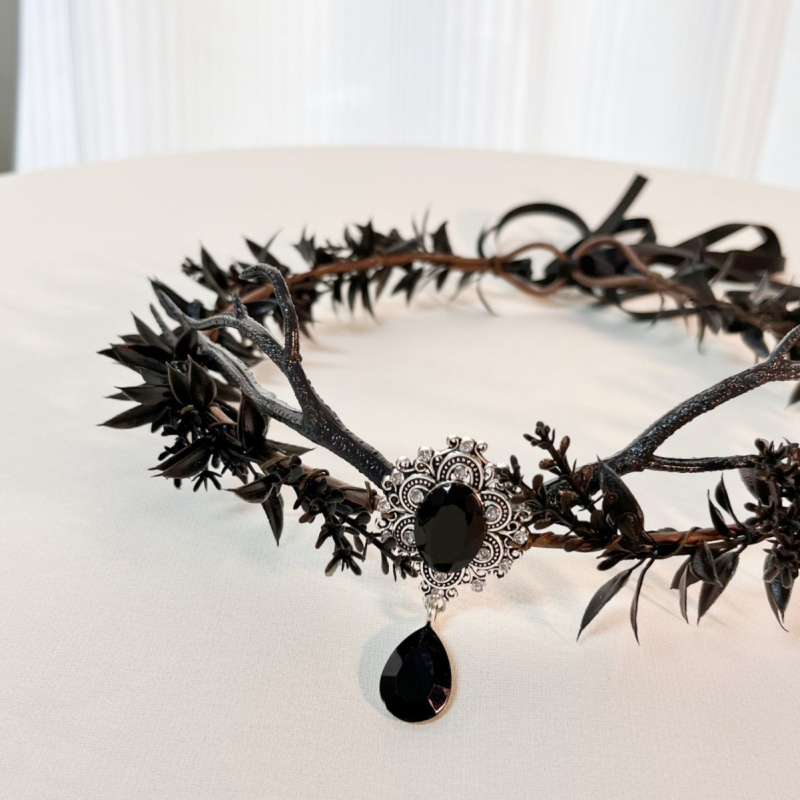 Coroană pentru cap lucrată manual, în stil forestier, din plastic/rezin, unisex