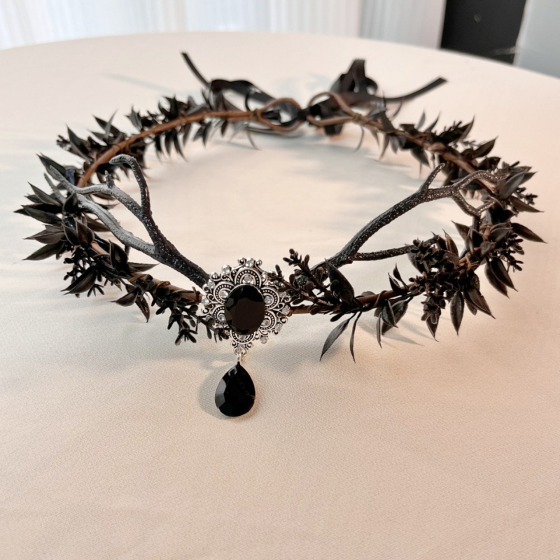 Coroană pentru cap lucrată manual, în stil forestier, din plastic/rezin, unisex