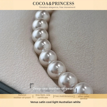 Garš čaulā pērļu kaklarota džemperim, ģeometriska lodīšu ķēde, bez piekariņa, pavasaris 2024