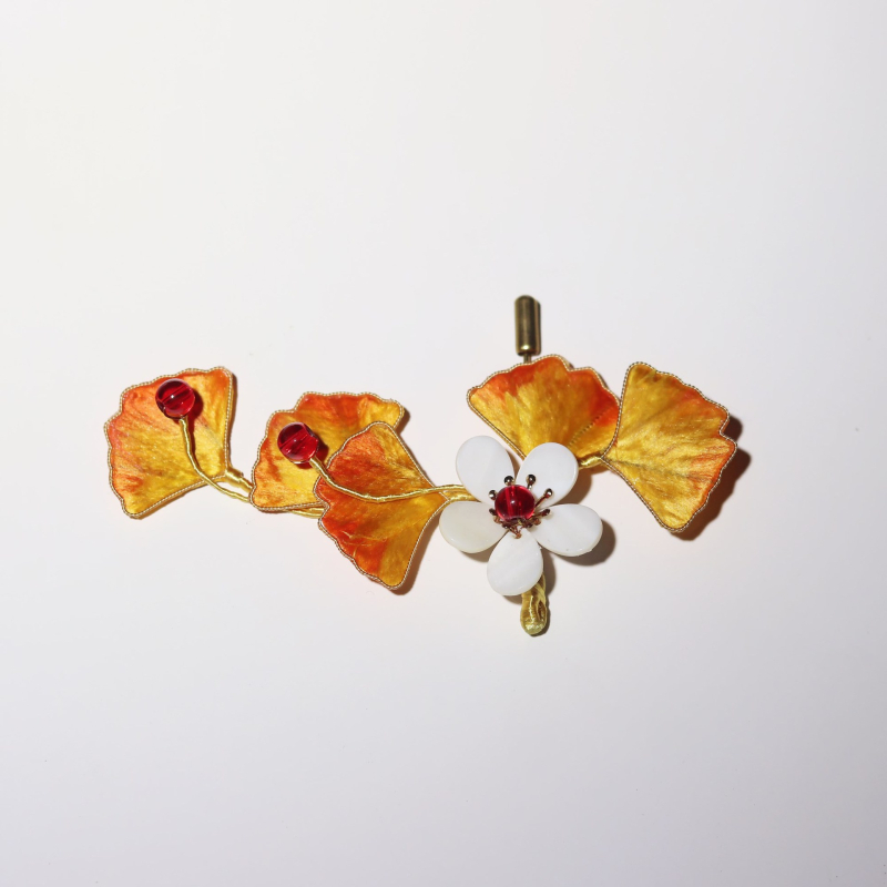 Accesoriu pentru cap din mătase, stil retro floral, vară 2024