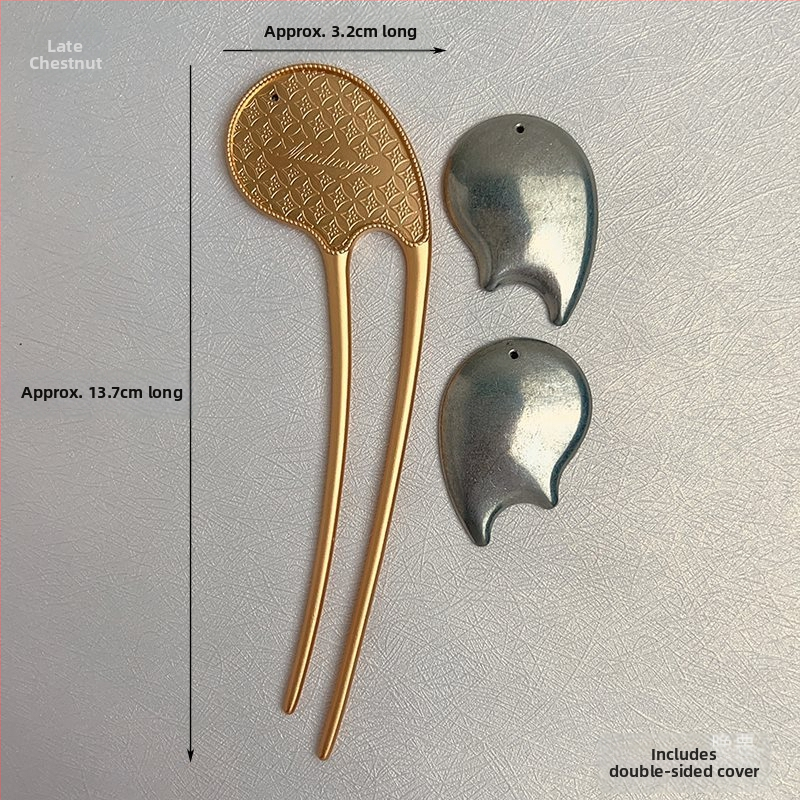 U-kujuline juukseklips Song brocade patchwork alusega — käsitöö, laste etno-stiilne aksessuaar