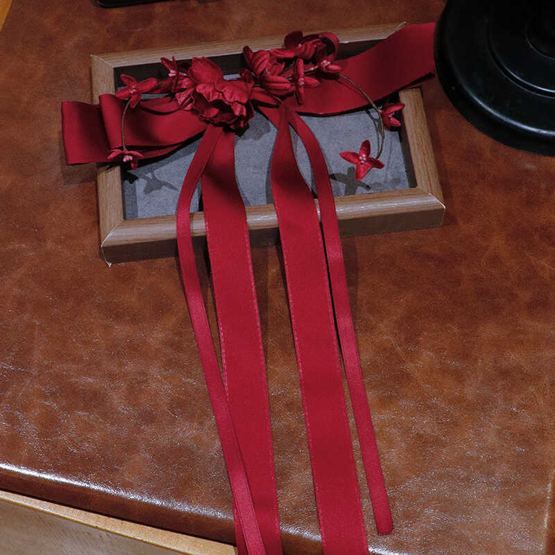 Hajcsat szatén virággal és masnival, fém, gyerekeknek, 2021 tavasz, Romantic Capital